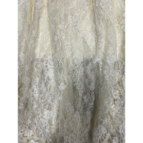 Cosplay alternative Renfair cream lace layered ruffle skirt 1/3 lining sz M - Picture 4 of 5